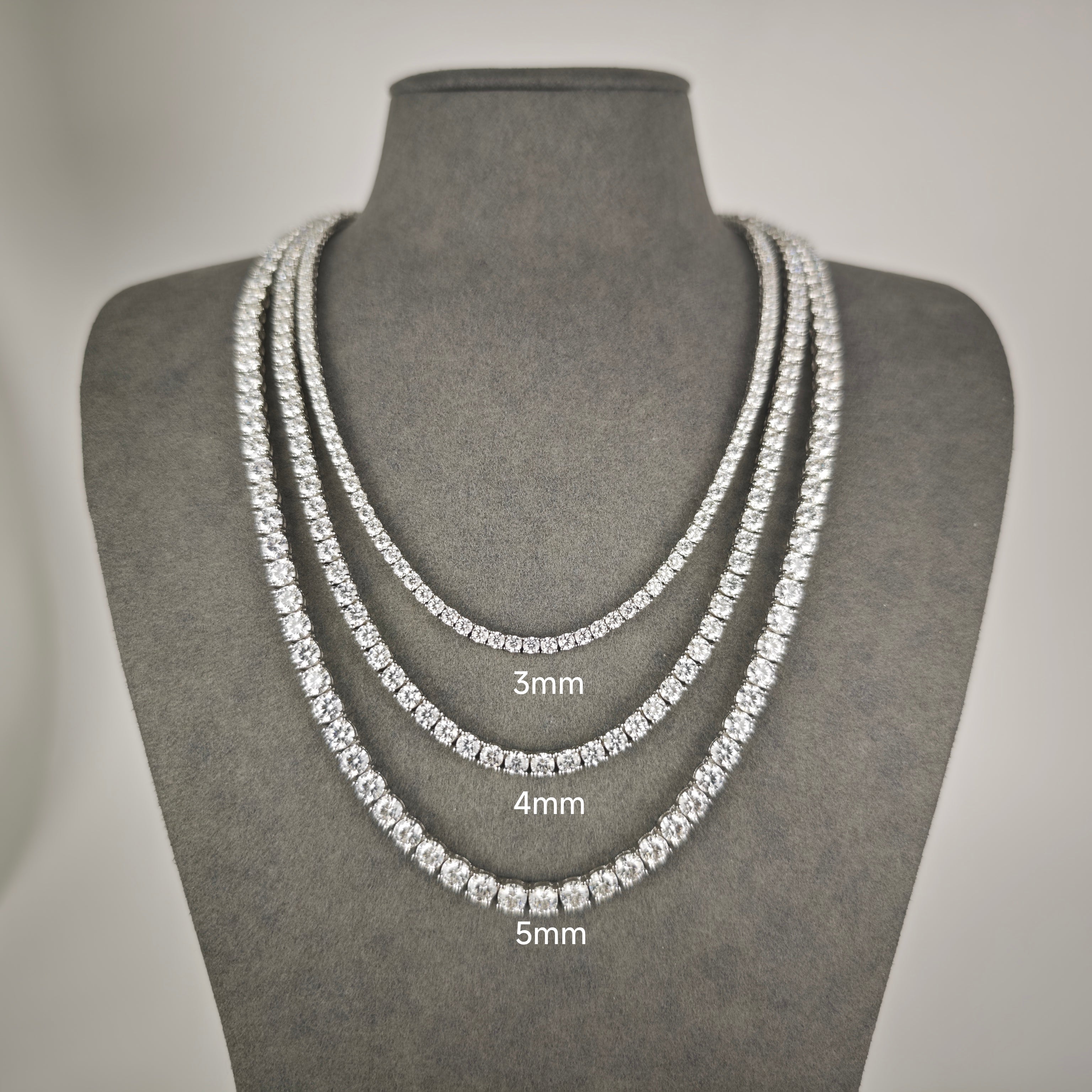 Silver Chain 4mm 18 Inch Tennis Chain MOISSANITE Tennis Chain Real