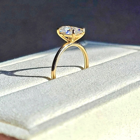 Solid 14k Gold 1.8ct (E VS1) Lab Oval Diamond Ring