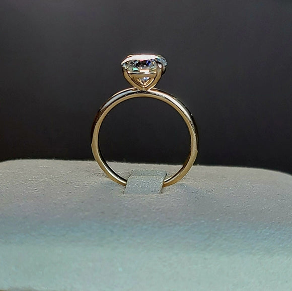 Solid 14k Gold 2ct E VVS2 Lab Round Diamond Ring