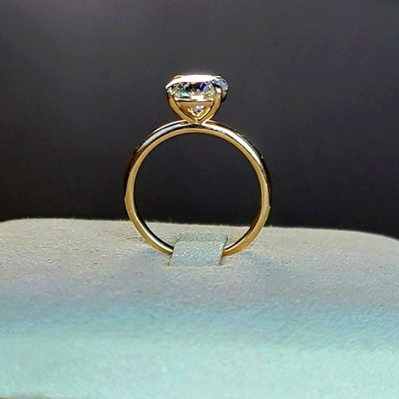 Solid 14k Gold 2ct E VVS2 Lab Round Diamond Ring