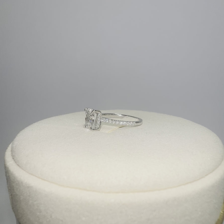 Platinum 1.6ct (F VVS2) Lab Cushion Diamond Ring With Side Stone Diamonds