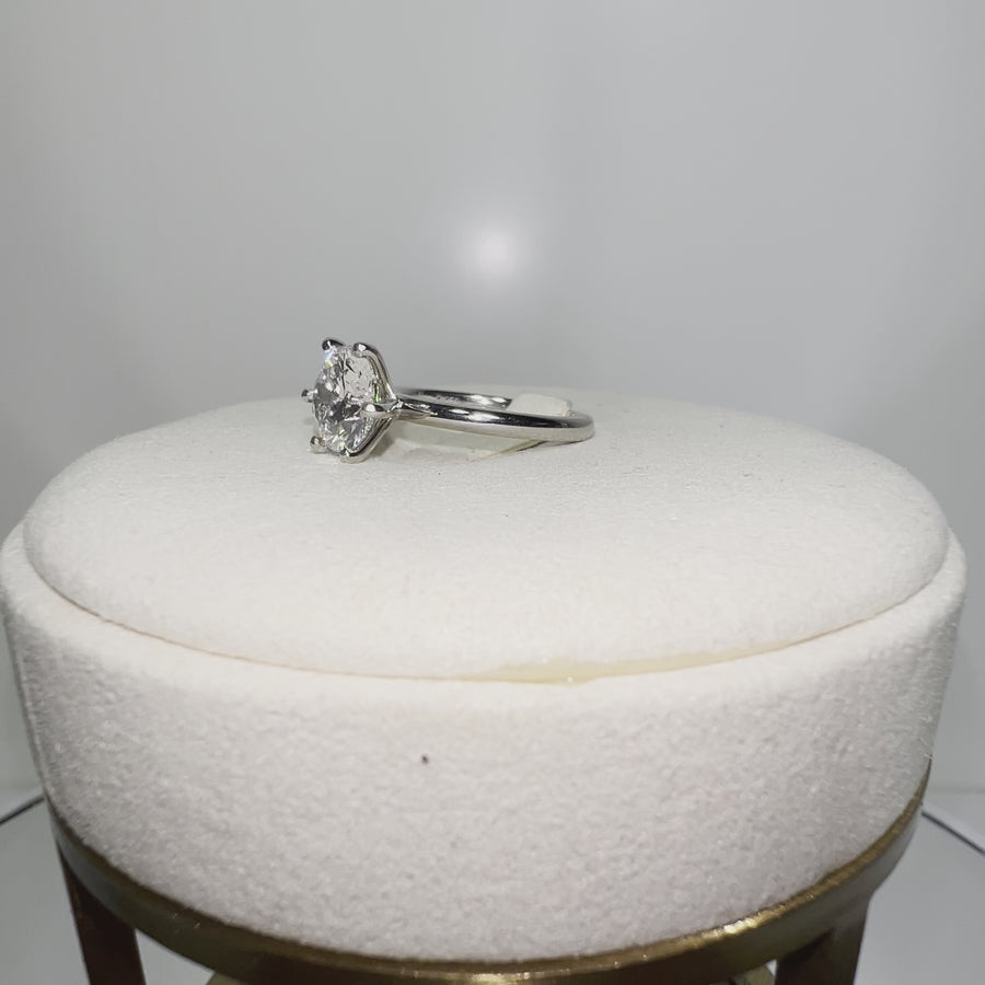 Platinum 2ct F VS1 Lab Round Diamond Ring
