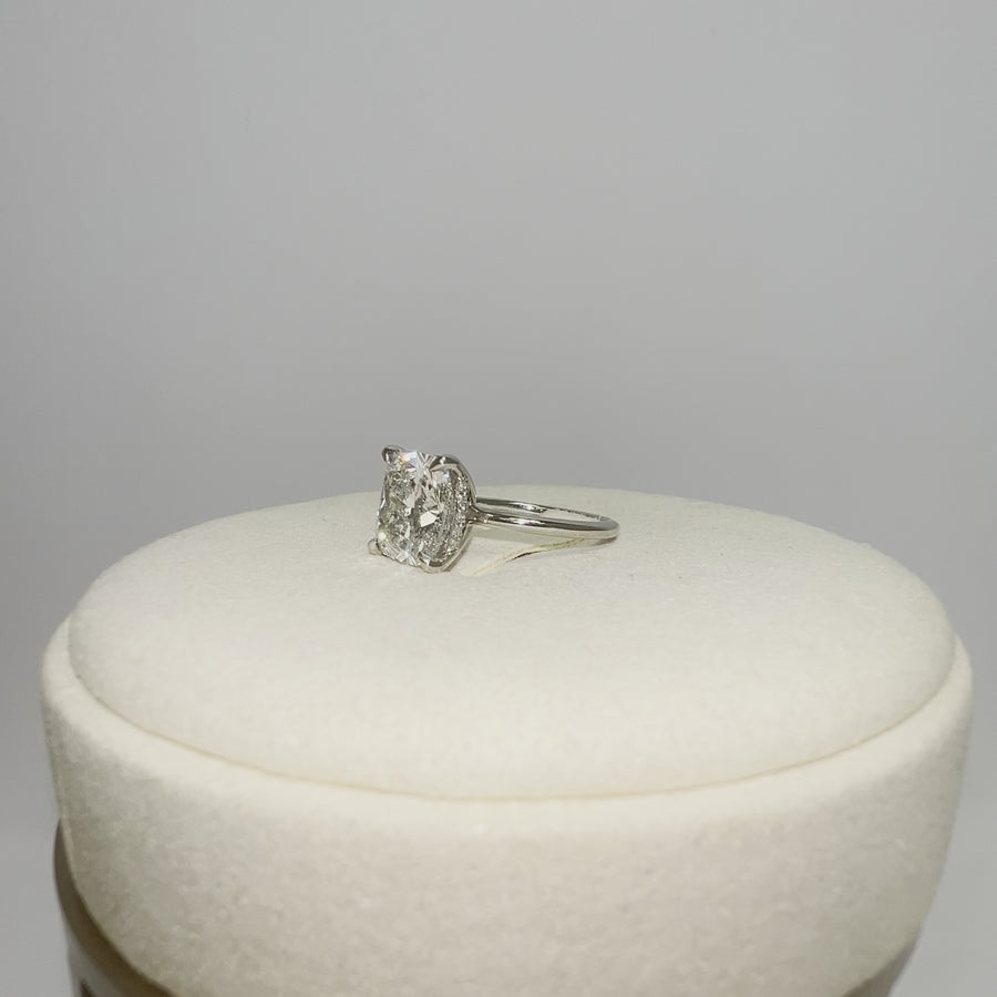 Platinum 3.5ct (G VVS2) Lab Cushion Diamond Ring with Hidden Halo Lab Diamond