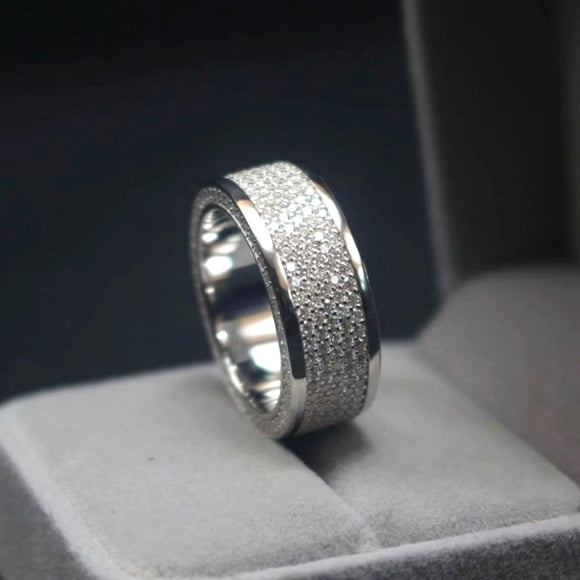 Moissanite Iced Pave Ring