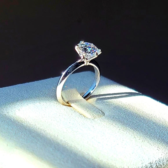 Solid 14k Gold (F VS1) Lab Round Diamond Ring(RO811) – Qakare