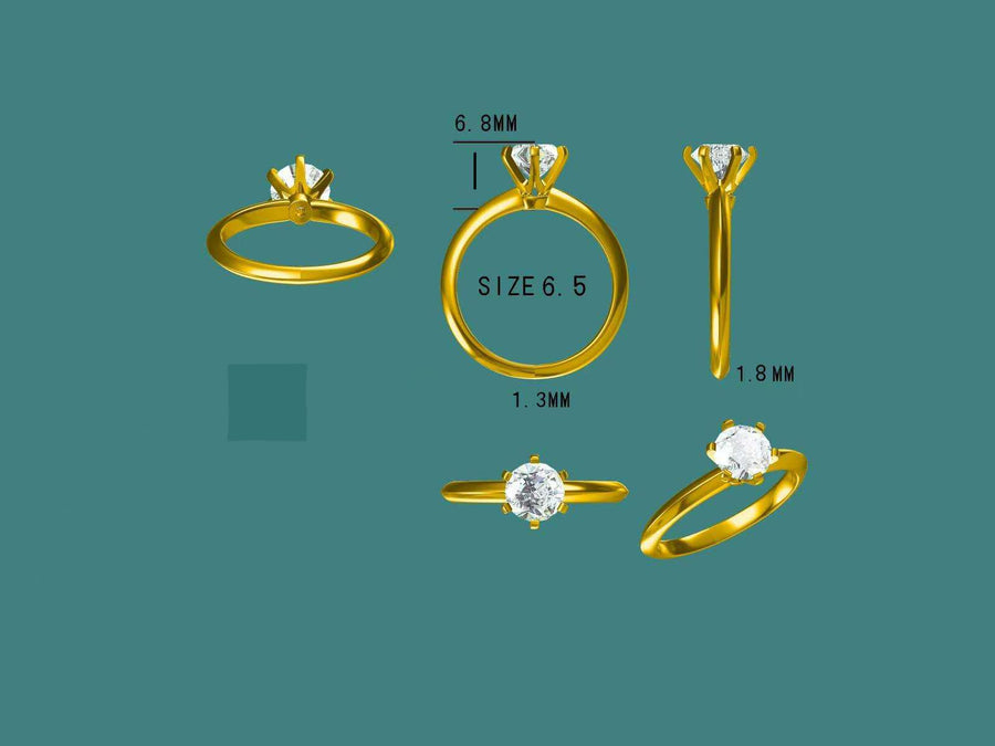 Round natural diamonds engagement ring (RO1001)