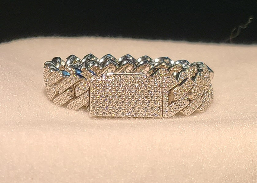 8mm Moissanite Cuban Bracelet