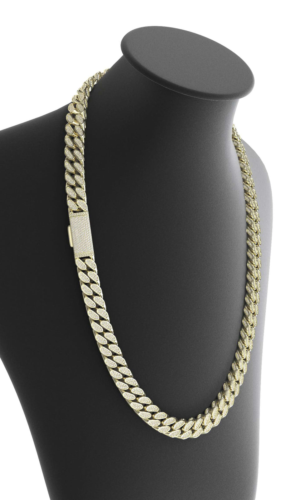 10mm moissanite miami cuban chain (3D setting)