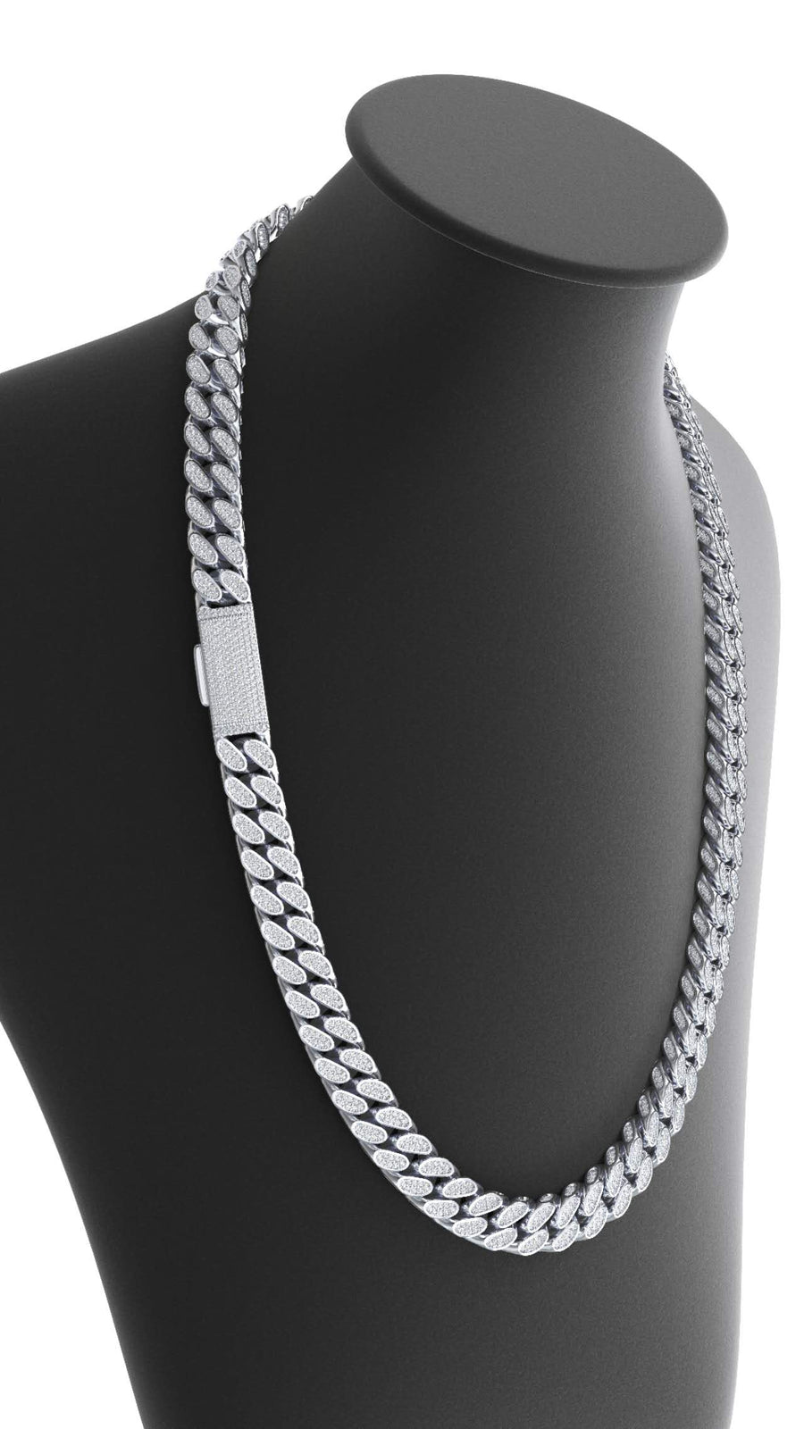10mm moissanite miami cuban chain (3D setting)