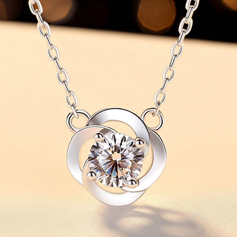 0.5ct Moissanite Necklace and 0.3ct Moissanite Earrings (in set)