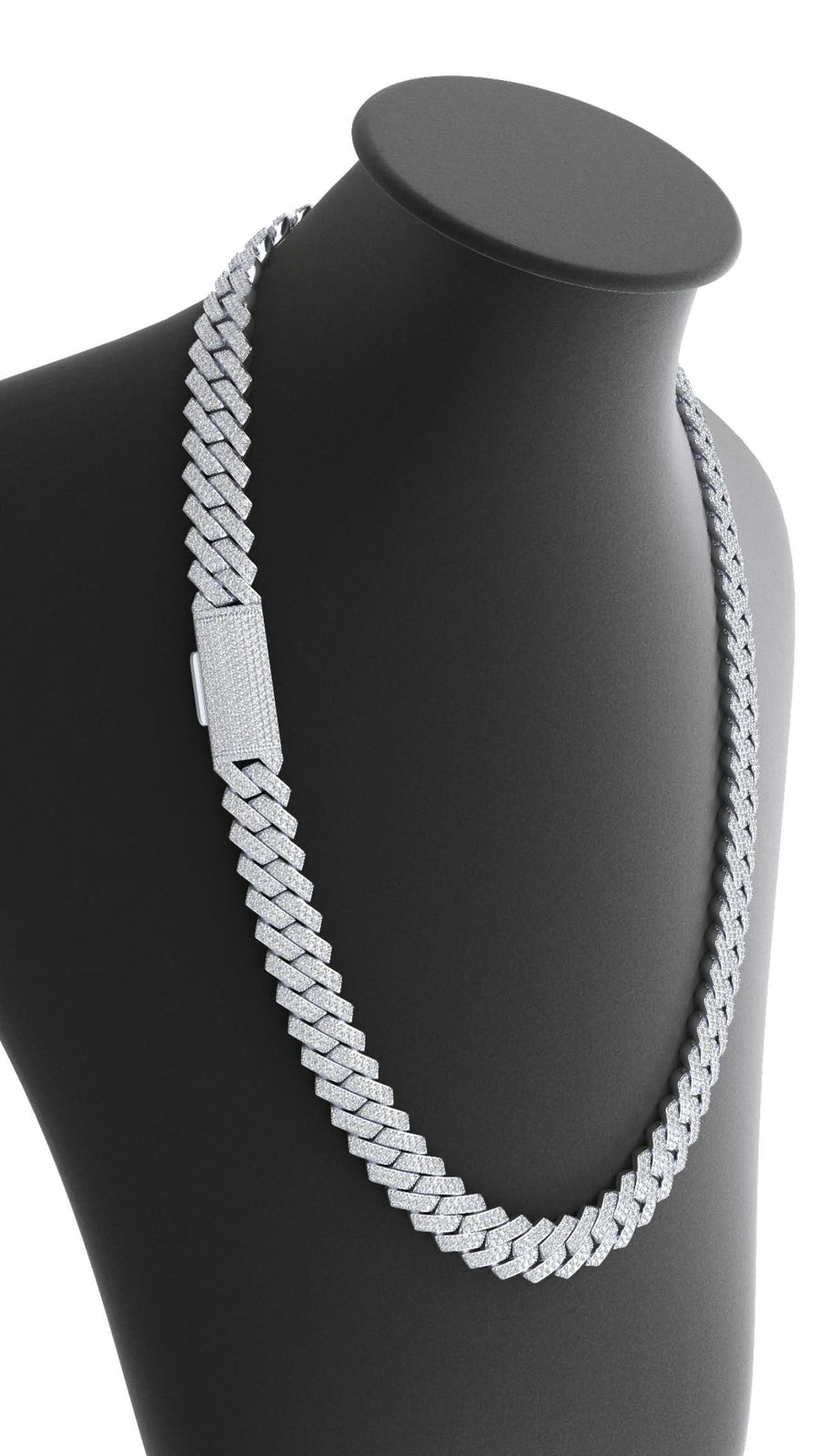 12mm Moissanite Prong Cuban Chain