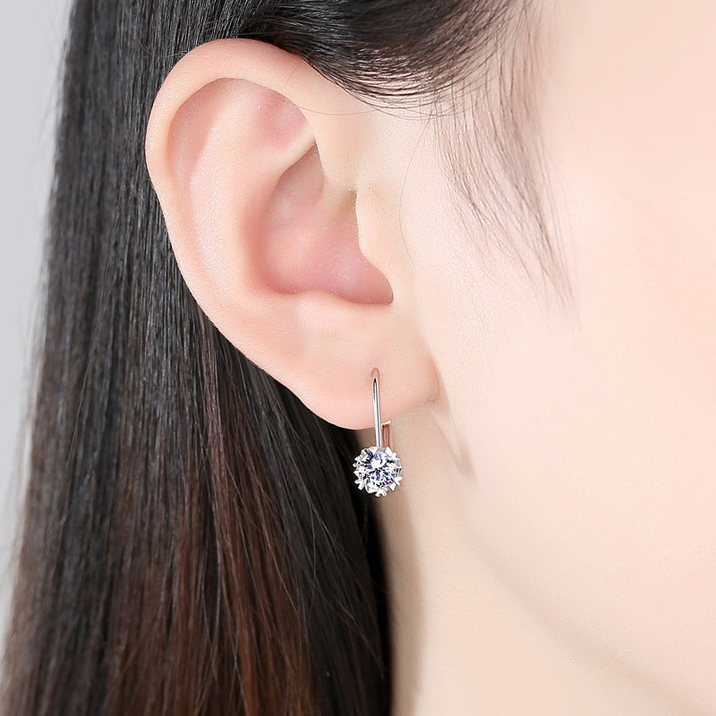1ct Moissanite Earrings(snowflake loop)