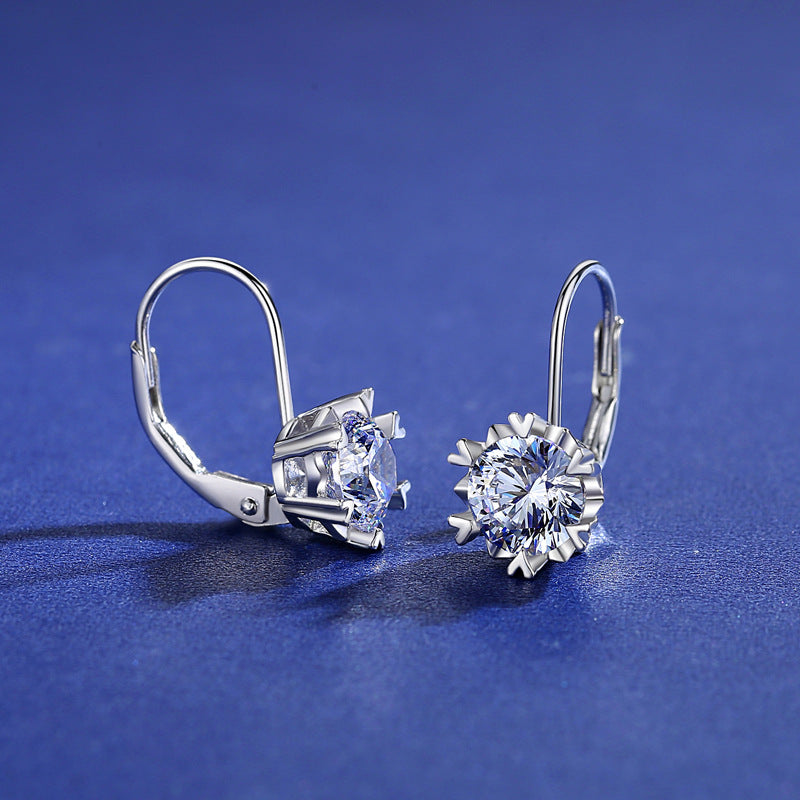 1ct Moissanite Earrings(snowflake loop)