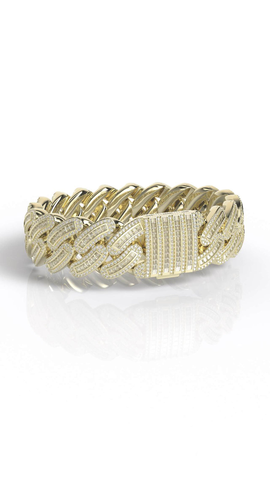 18mm round/baguette moissanite miami cuban bracelet