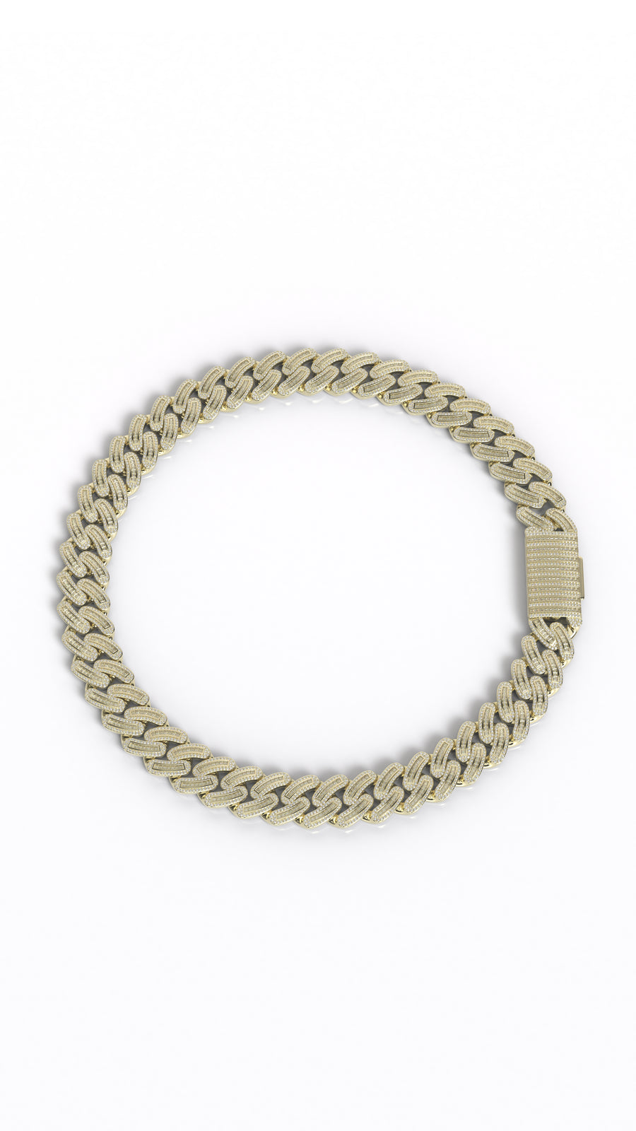 18mm round/baguette moissanite miami cuban bracelet