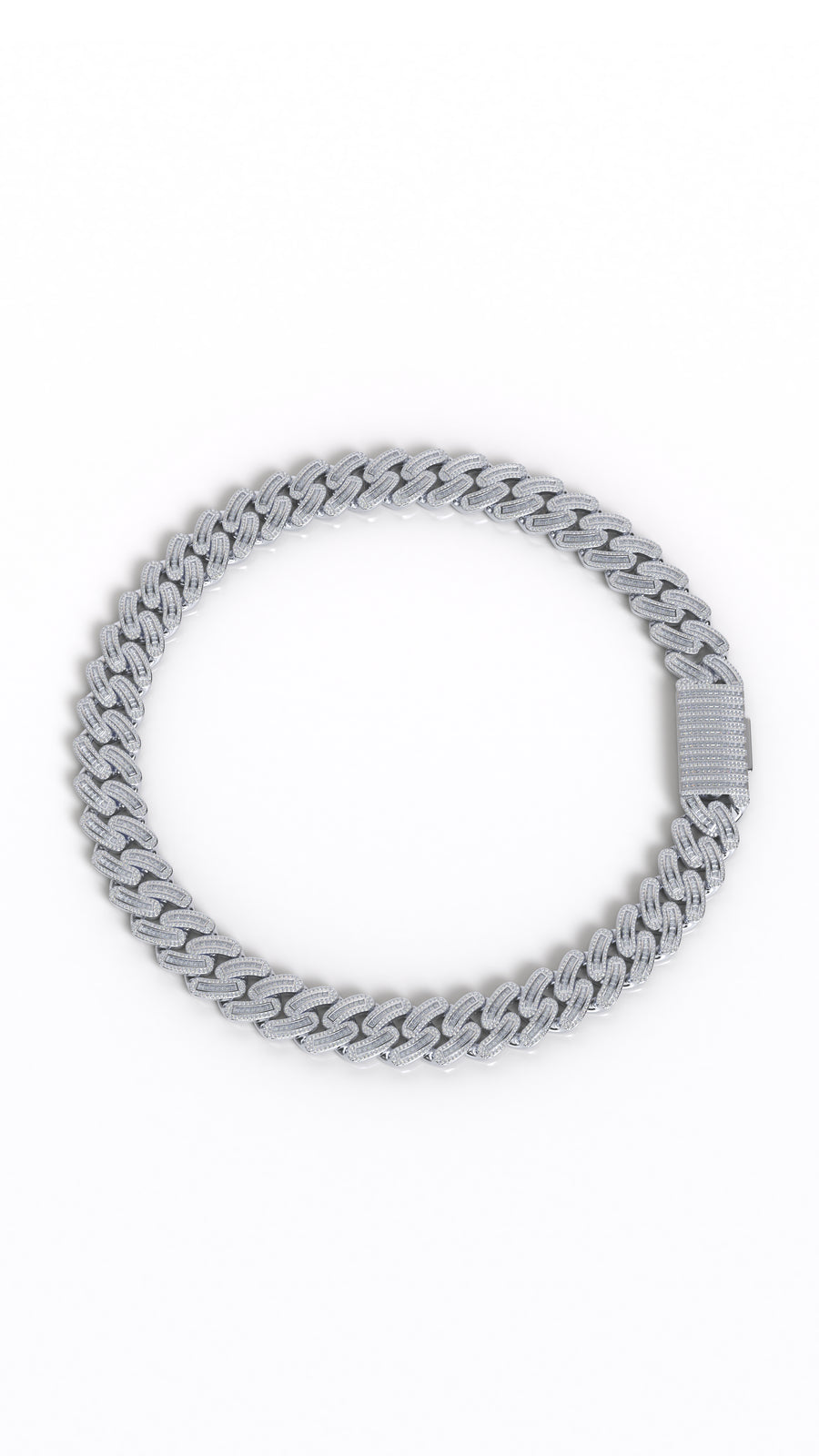 18mm round/baguette moissanite miami cuban bracelet