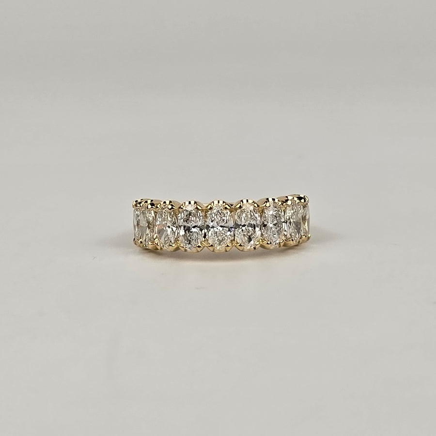Solid 18k Gold 4ct F VS1 Lab Oval Diamond Ring and Matching Band