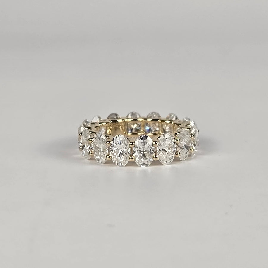 Solid 14k Gold 4×6mm D VVS1 Oval Moissanite Eternity Band