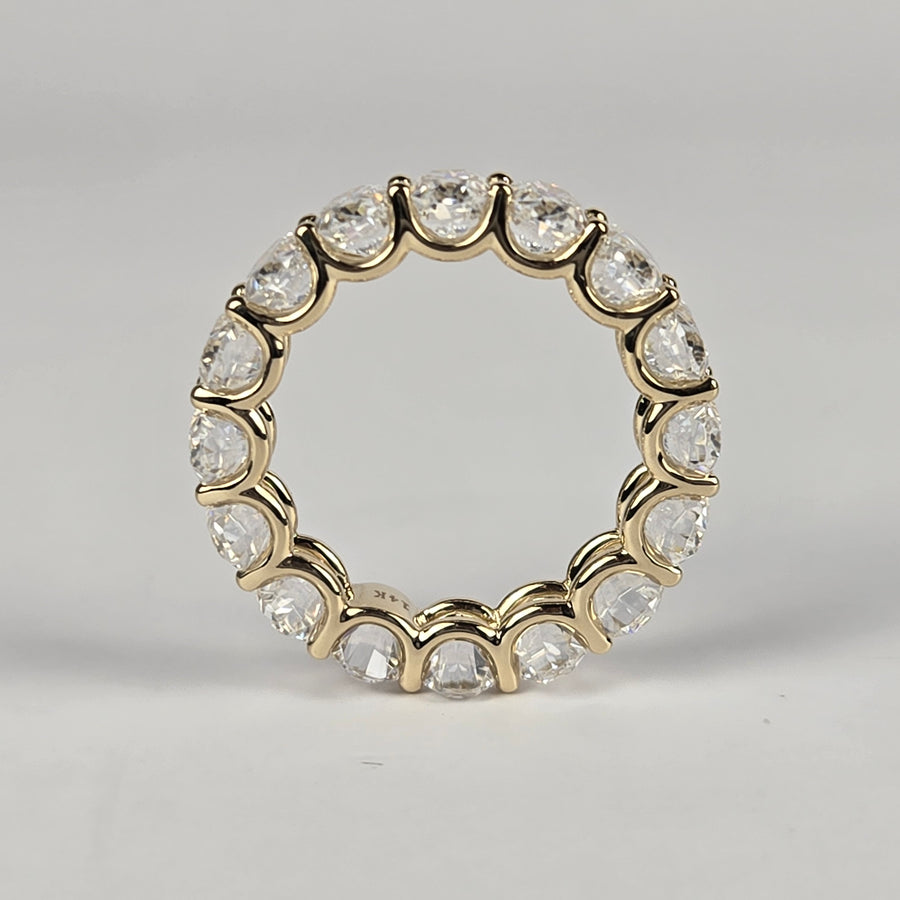 Solid 14k Gold 4×6mm D VVS1 Oval Moissanite Eternity Band