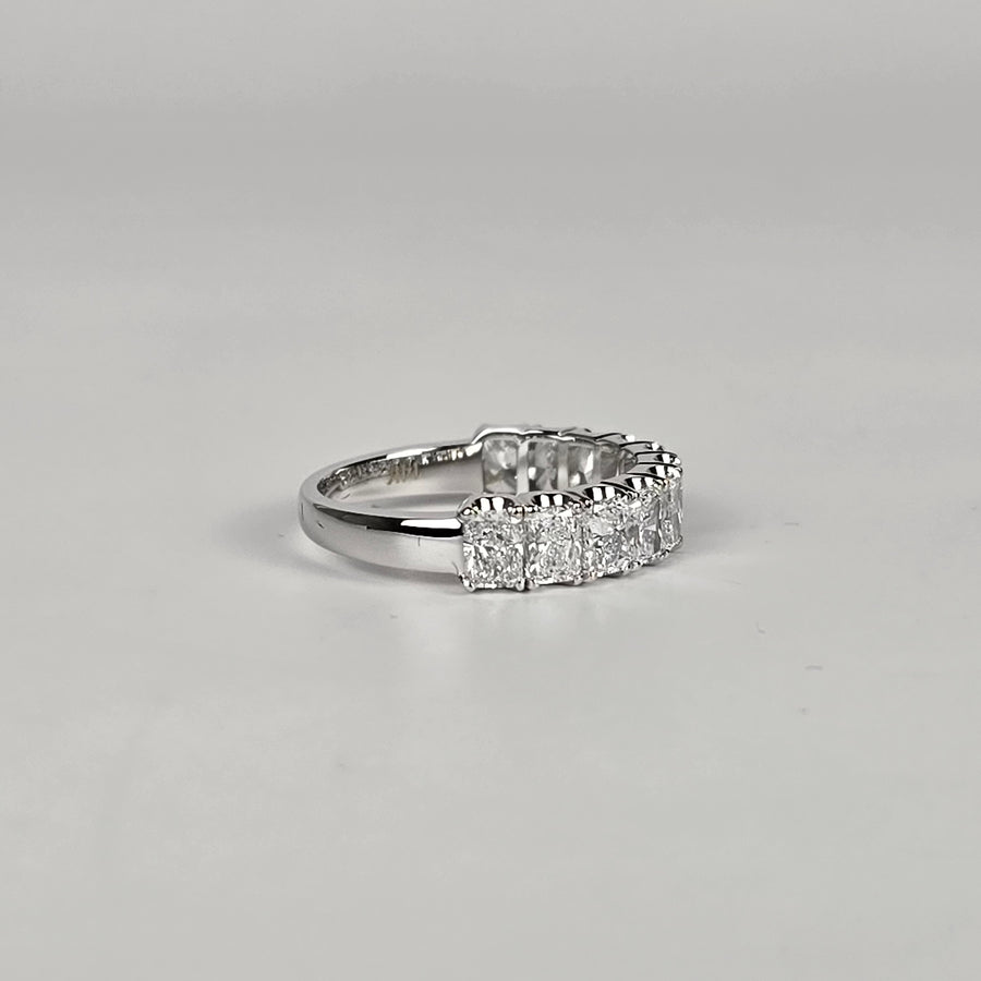 Solid 14k Gold 5ct G VS2 Radiant Lab Diamond Ring with  3*4mm Radiant Band & Matching Band