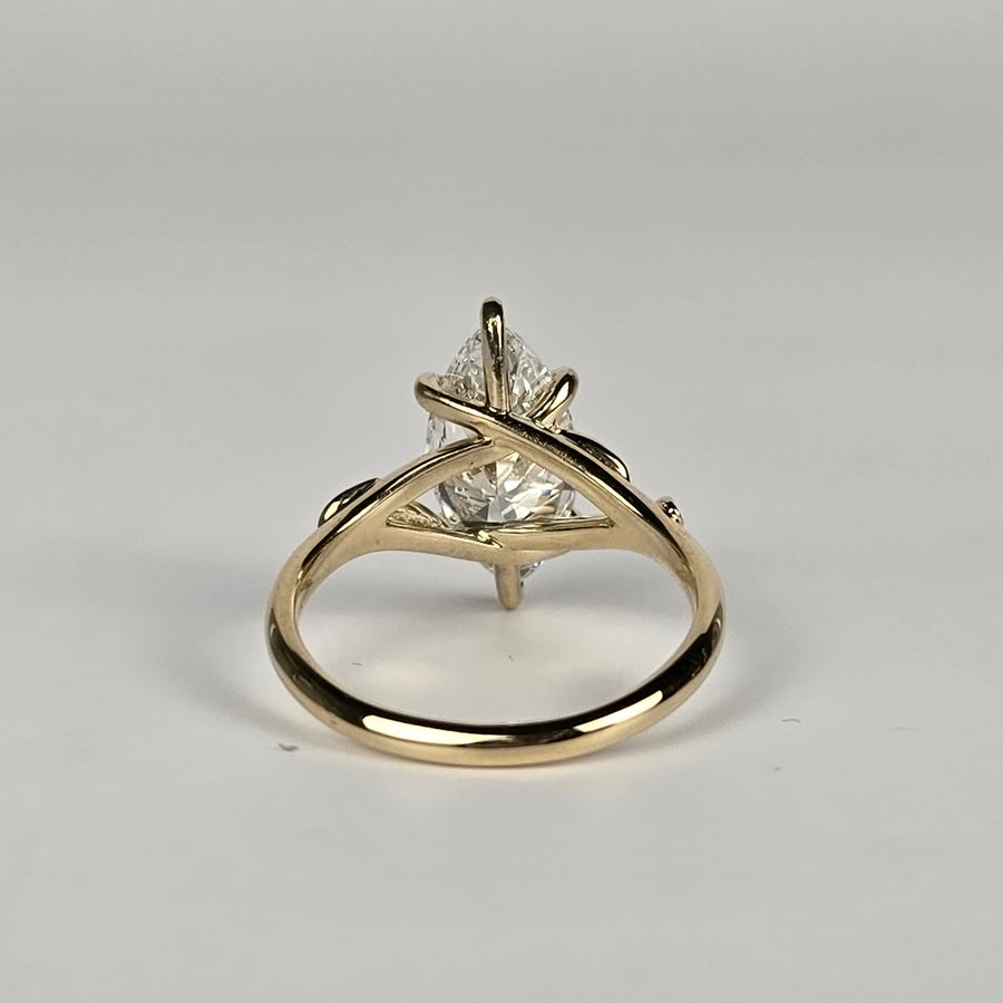 Solid 14k Gold 2.7ct F VS1 Marquise Lab Diamond Ring