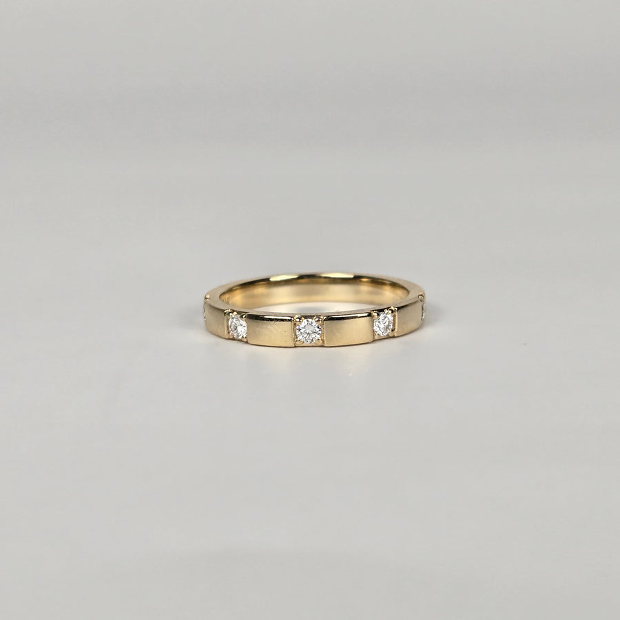 Solid 14k Gold EF VS Lab Diamond 2.4mm Wide Band