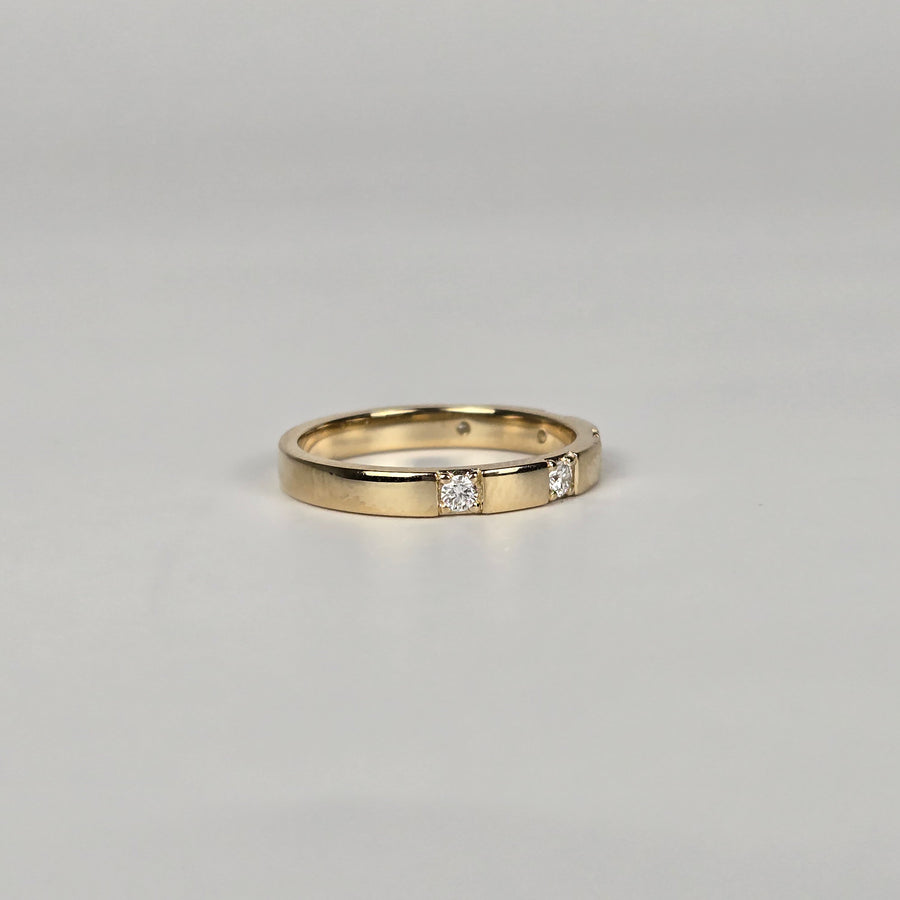 Solid 14k Gold EF VS Lab Diamond 2.4mm Wide Band