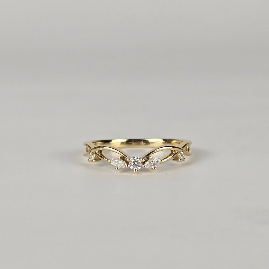 Solid 14k Gold Lab Diamond Twisted V-Band
