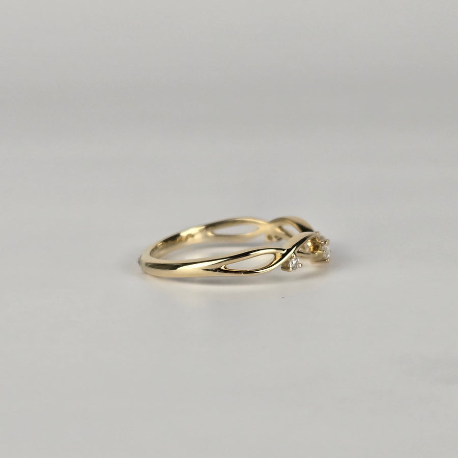 Solid 14k Gold Lab Diamond Twisted V-Band