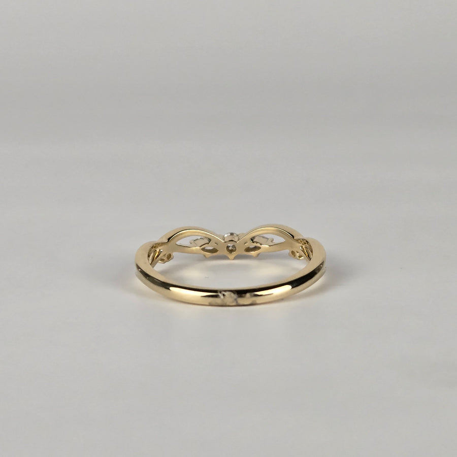 Solid 14k Gold Lab Diamond Twisted V-Band
