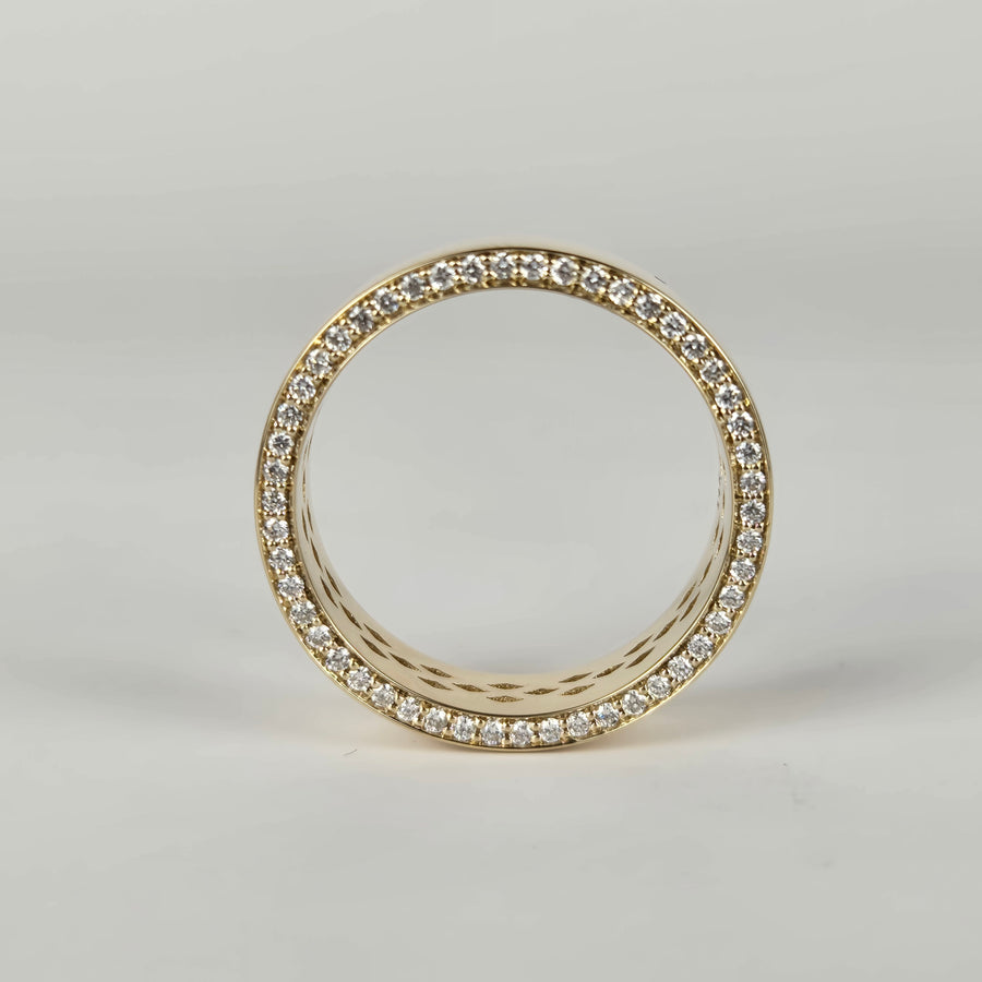 Solid 18k Yellow Gold 6mm Lab Diamond Men's Band