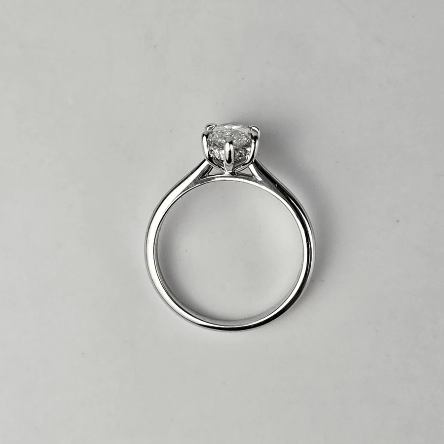 Solid 14k Gold 1ct E VS1 Lab Diamond Marquise Ring with Lab Diamond Hidden Halo, Cathedral Setting
