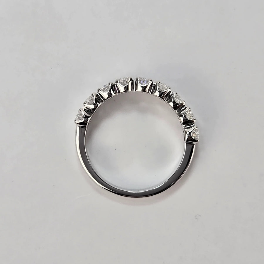 Solid 14k Gold 3×4mm Oval Lab Diamond Half Eternity Band
