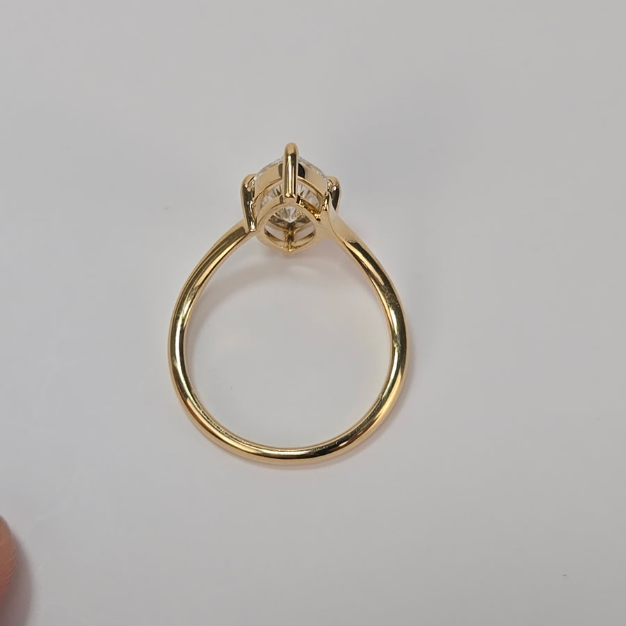 Solid 14k Gold 1.5ct F VS1 Lab Diamond Marquise Ring