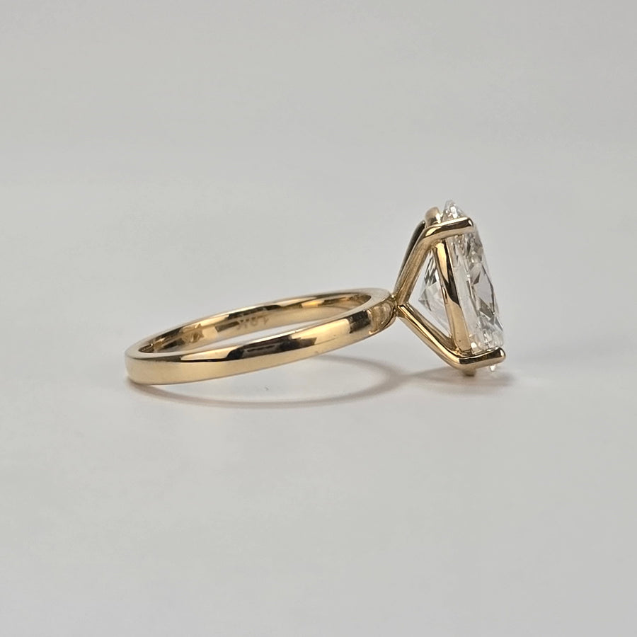 Solid 14k Gold 4.1ct (G VS1) Lab Oval Diamond Ring(OV814)