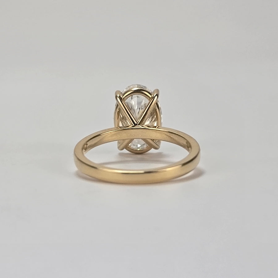 Solid 14k Gold 4.1ct (G VS1) Lab Oval Diamond Ring(OV814)