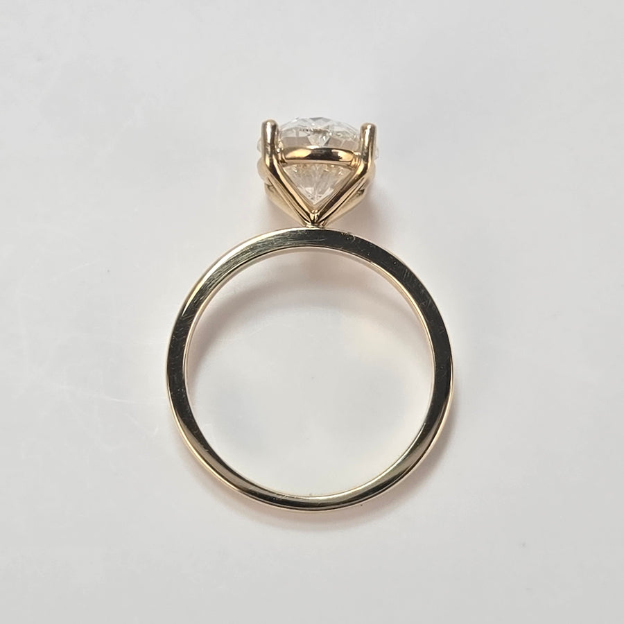 Solid 14k Gold 4.1ct (G VS1) Lab Oval Diamond Ring(OV814)