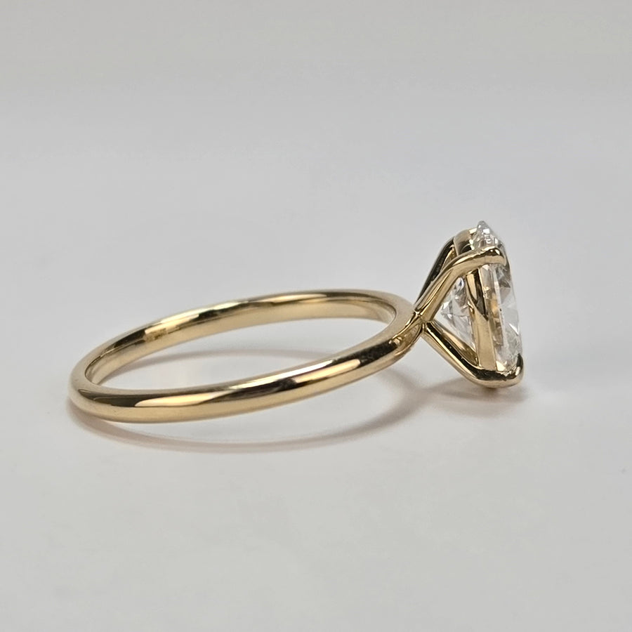 Solid 14k Gold 2ct (E VVS2) Lab Oval Diamond Ring(OV806)