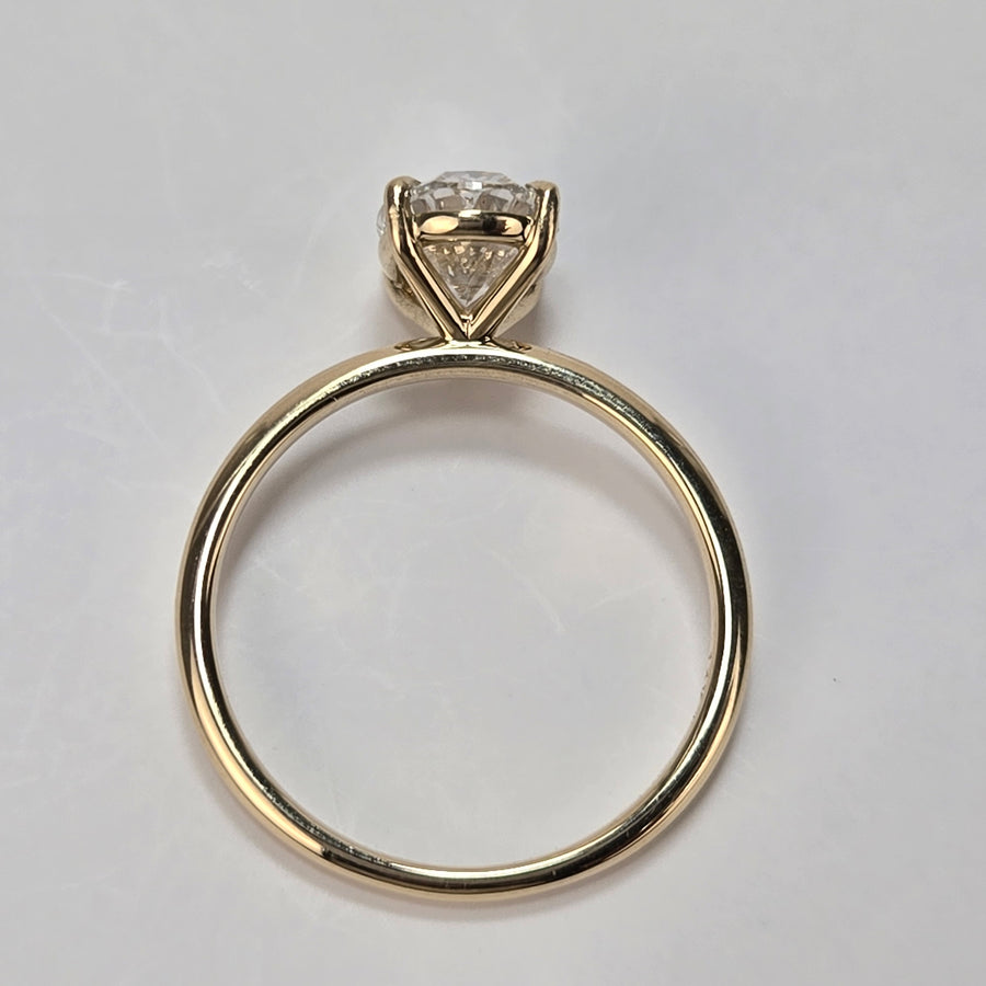 Solid 14k Gold 2ct (E VVS2) Lab Oval Diamond Ring(OV806)