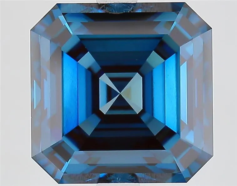 5.01ct Asscher Lab Grown Diamond (Colour Fancy Vivid Blue, Clarity VVS2, IGI Certified)