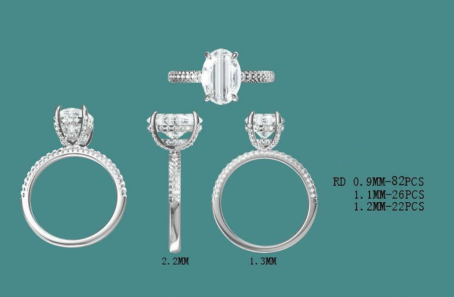 platinum 3ct f vs1 lab oval diamond ring with side lab diamond (3232) JAN