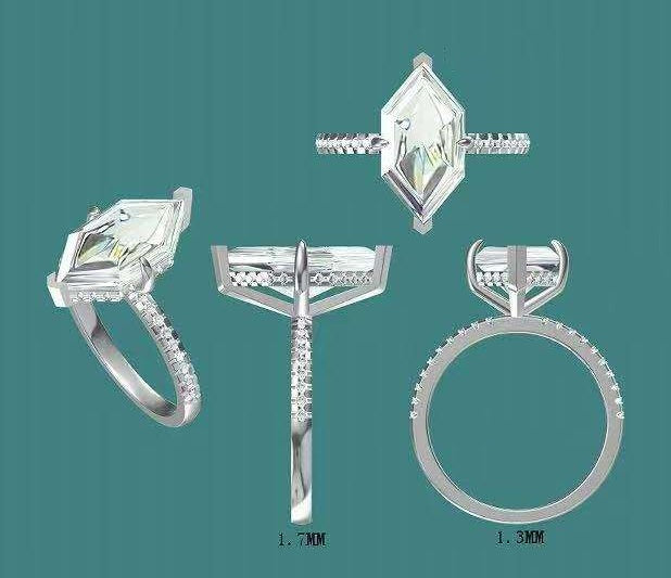 solid 10k gold 5ct dutch marquise moissanite ring with side and hidden halo moissanite  3264  FEB