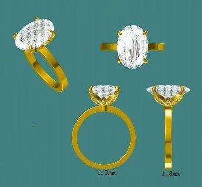 solid 18k gold 4ct f vs1 lab oval diamond ring  3295r  FEB