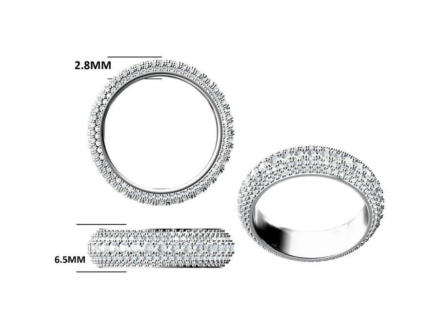 moissanite ring in sterling silver (M010)