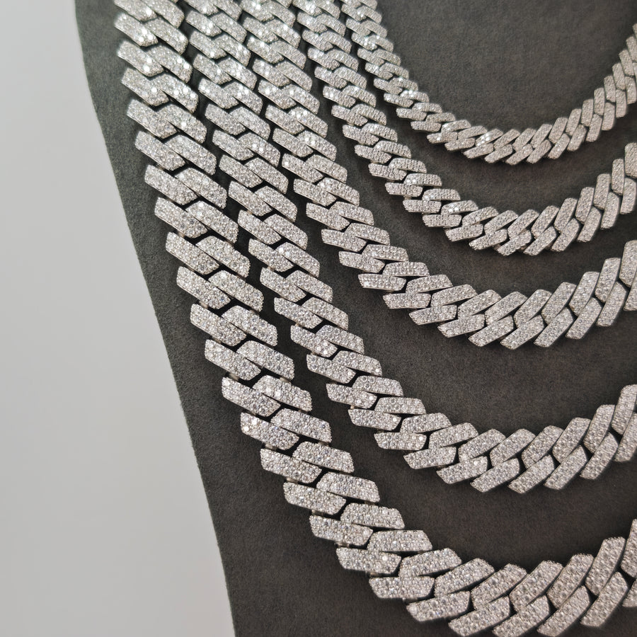 8mm Moissanite Prong Link Cuban Chain – Qakare - Main Image