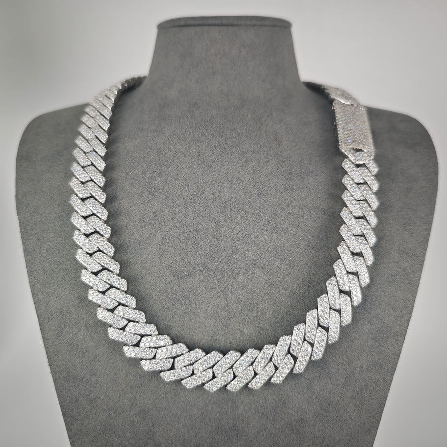 16mm Moissanite Prong Cuban Chain