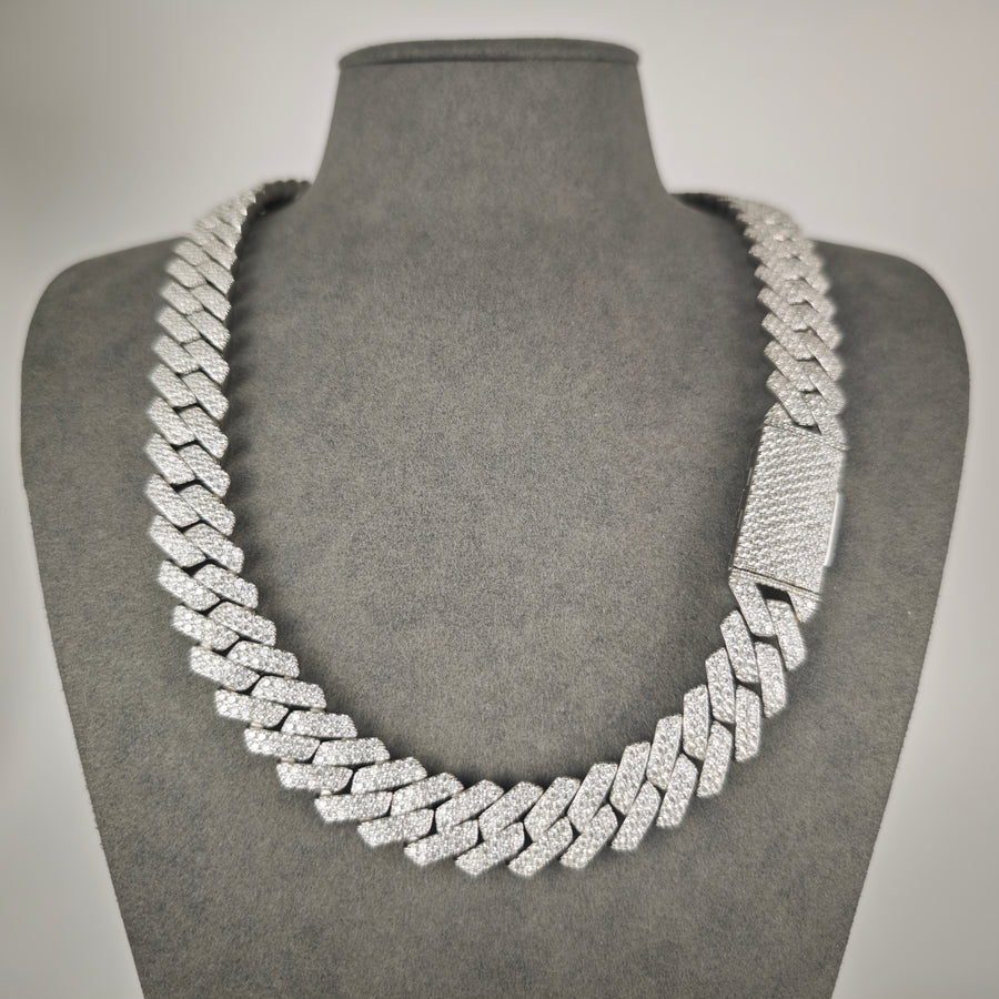 16mm Moissanite Prong Cuban Chain