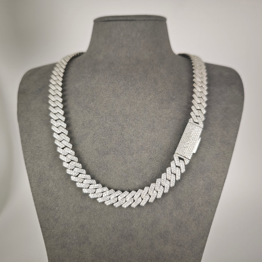 12mm Moissanite Prong Cuban Chain