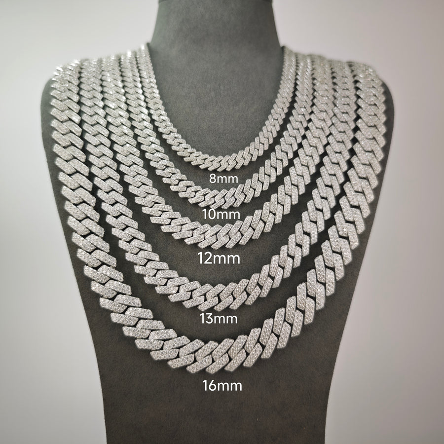 12mm Moissanite Prong Cuban Chain