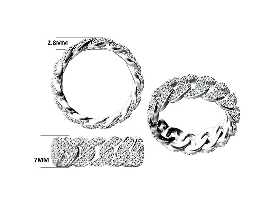 moissanite miami cuban ring (M012)
